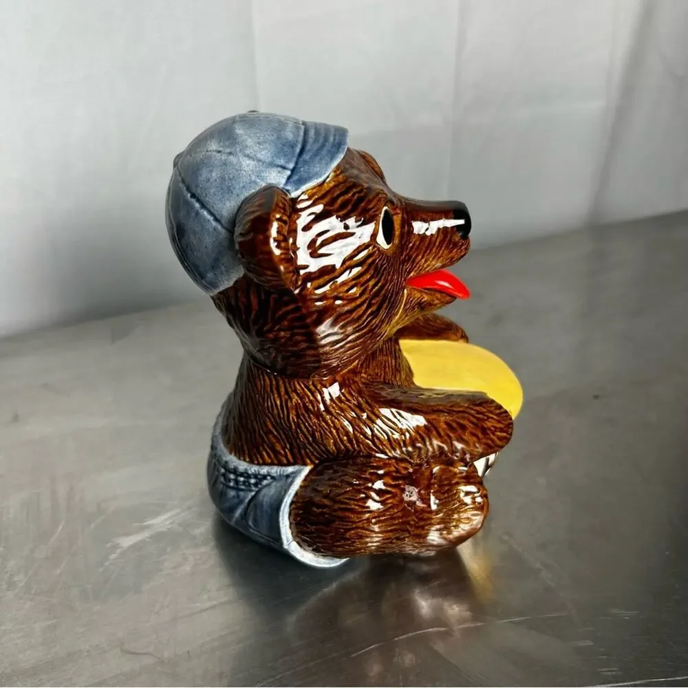 Vintage 1970’s Honey Bear‎ Pot w/ Spoon Tongue Sittre Ceramics Prod Inc